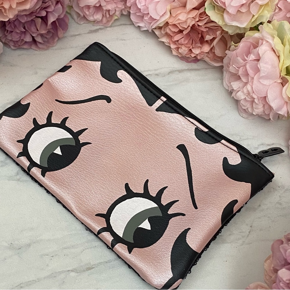 Betty Boop Sequined Cosmetic Bag Clutch Purse - Picture 5 of 12